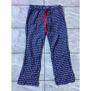 Vineyard Vines Womens Small Christmas Whale Tree Pajama Pants Navy Blue Cotton